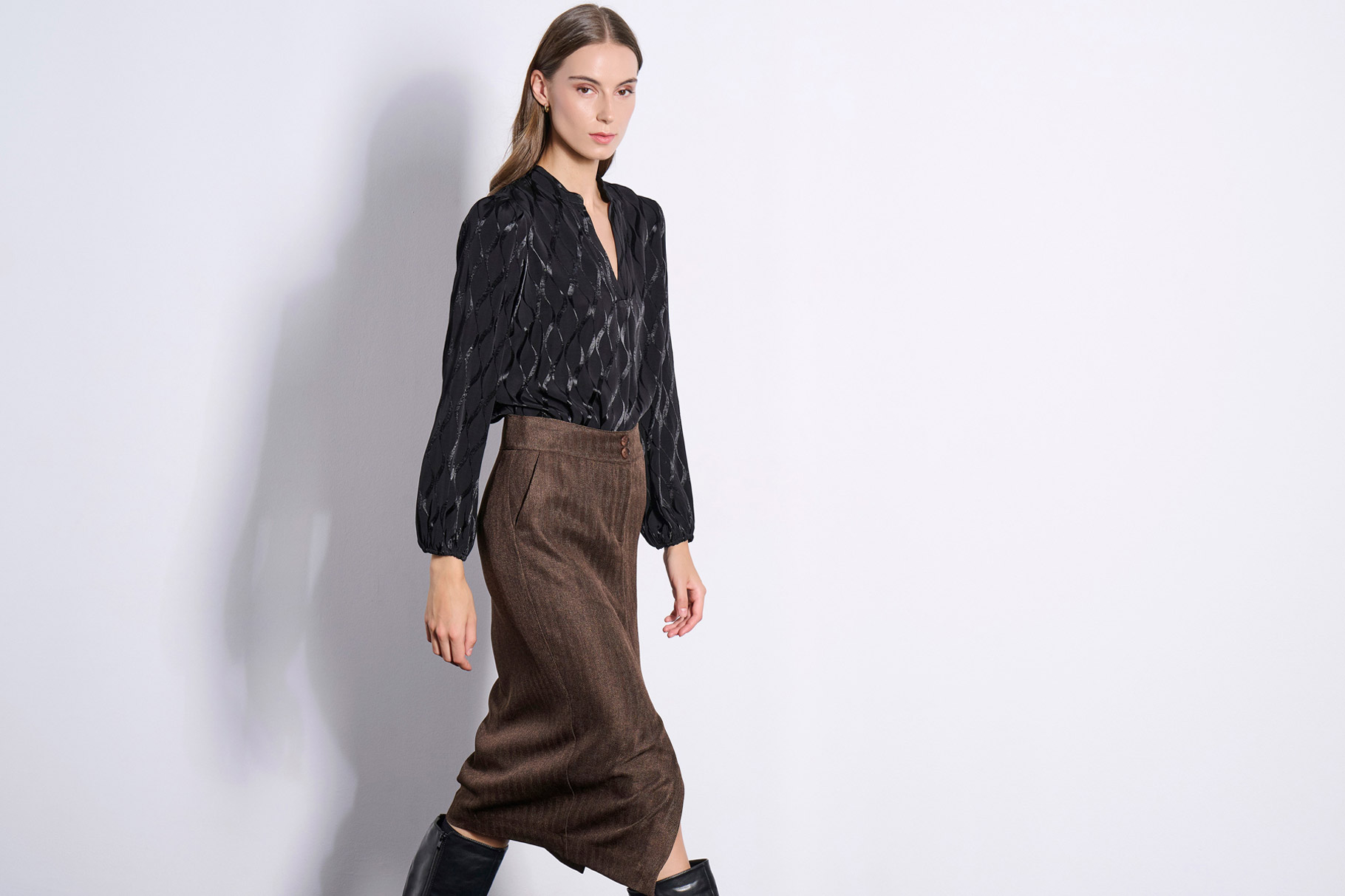 MIDI SKIRT 3225312 BROWN