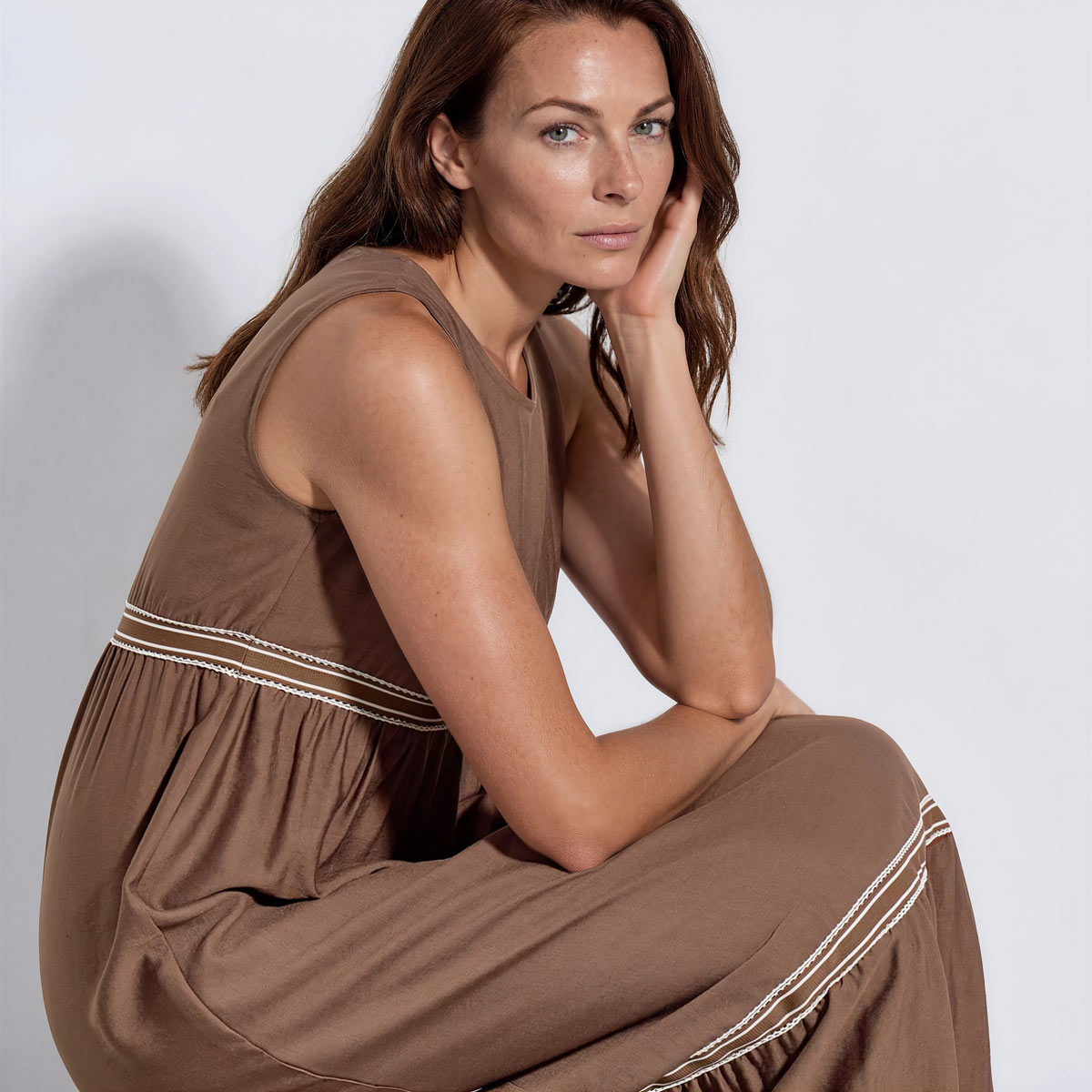 MAXI DRESS 3126930 BROWN