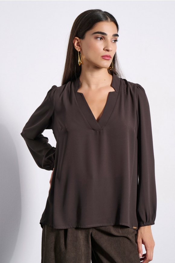 ΜΠΛΟΥΖΑ 3225101 DARK BROWN