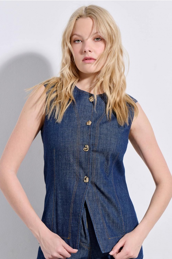 JEAN VEST 3126515 INDIGO BLUE